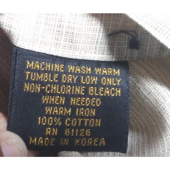 NWOT Men's shirt short sleeve Sz L beige 100% Cotton button up Roberto Villini - Picture 9 of 11